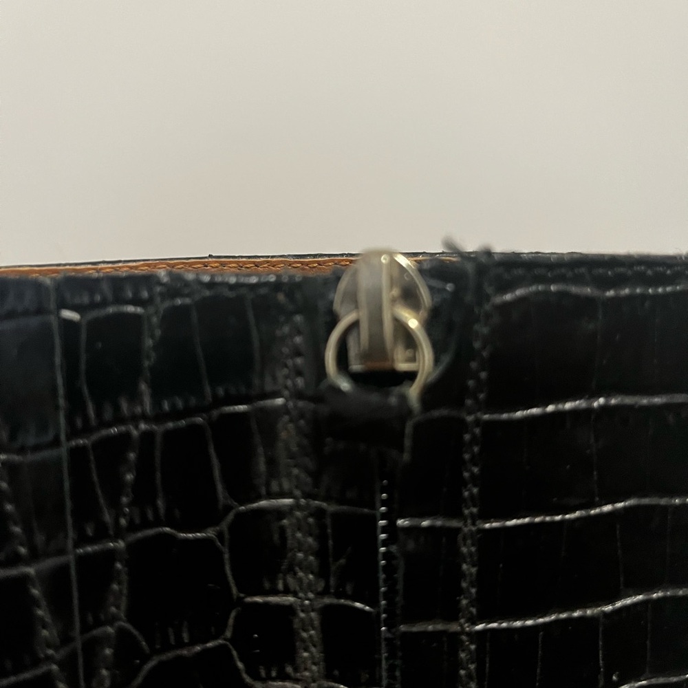 Zara Black Croc-Patterned cowboy Boots - Picture 3 of 6
